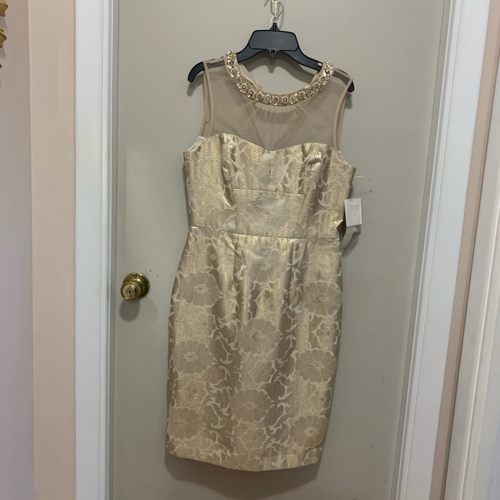 Maggy London Gold Floral Dress